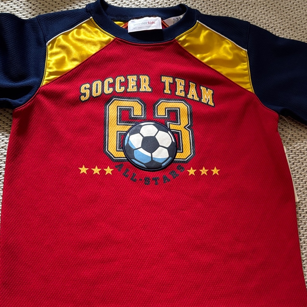 Shirt Soccer boys new size 4/5 polyester wonderkids
